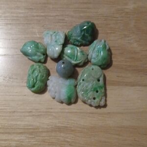 Green Jade Carved Stones